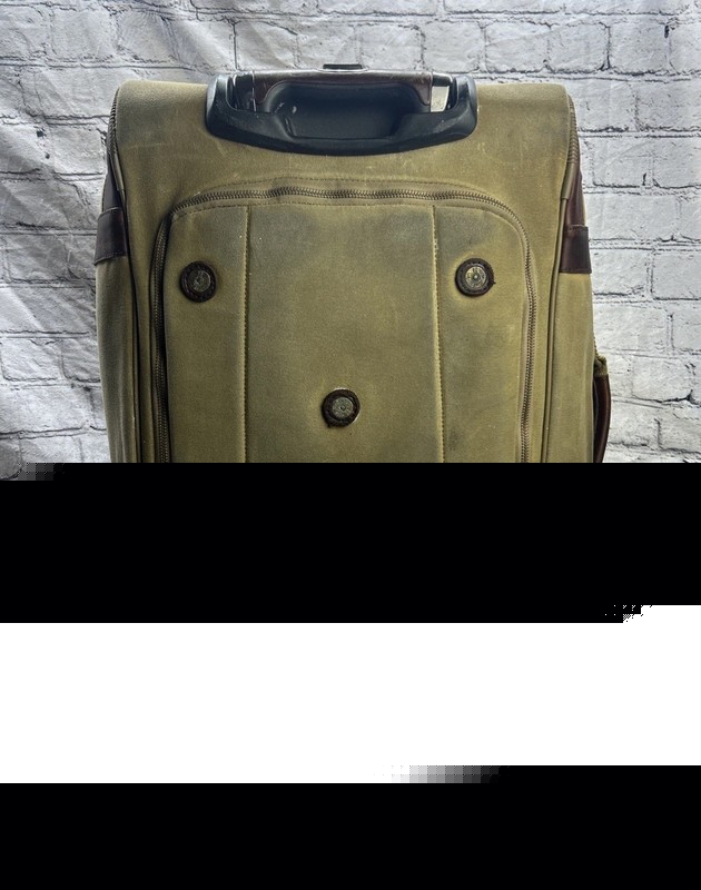 Bob Timberlake 24" Canvas / Leather Wheeled Suitcase Rolling Duffle Bag Luggage gallery