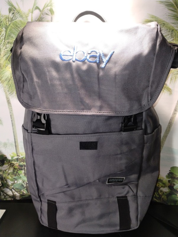 New American Tourister Embark Computer Backpack Logo Gray eBay Open 2023 Swag