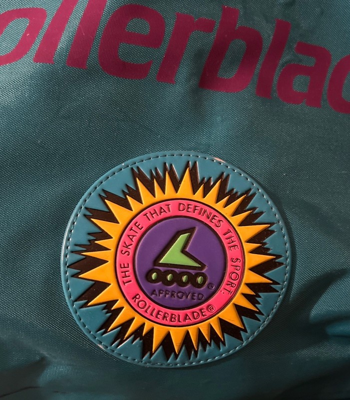 Vintage 90s Rollerblade Duffel Bag Teal Purple Neon Pink Inline Skate Luggage gallery