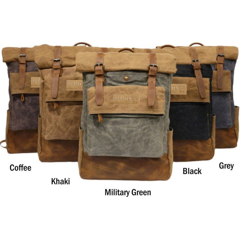 Waxed Canvas Leather Backpack gallery