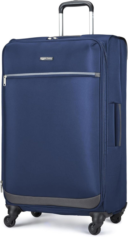 28" Large Checked Softside Expandable Suitcase with 360-Degree Multi-Directional