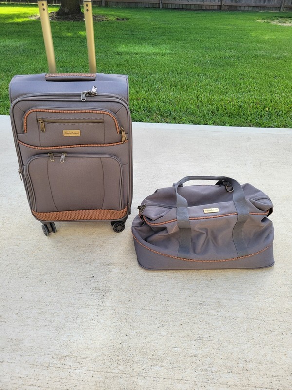 Tommy Bahama Set Randa Rolling Suitcase Expandable W/ Carry On Duffle Bag