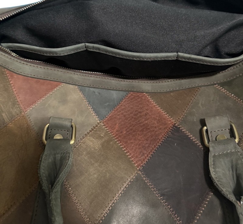 Leather Patchwork Multicolor Weekender w/ Adjustable Shoulder Strap gallery