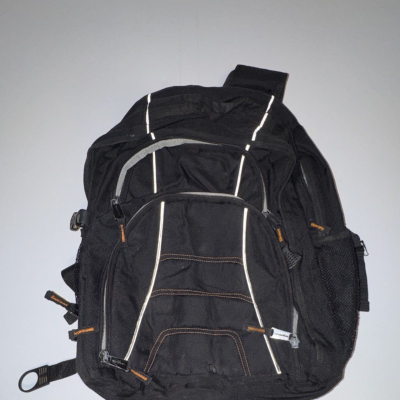 Amazon Basics Black Backpack Adjustable Straps, Multiple Compartments, Reflecti…
