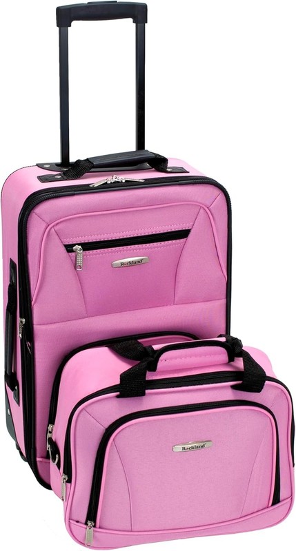 Rockland Fashion Softside Upright Luggage Set, 2-Piece Set (14/19), Pink