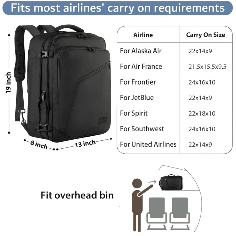 Lightweight X-Large Backpack for International Travel
