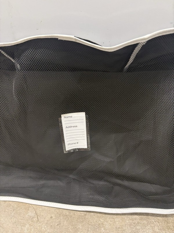 15" Black Nylon Mesh Panel Accessory Travel Bag White Piping Zipper Handle gallery