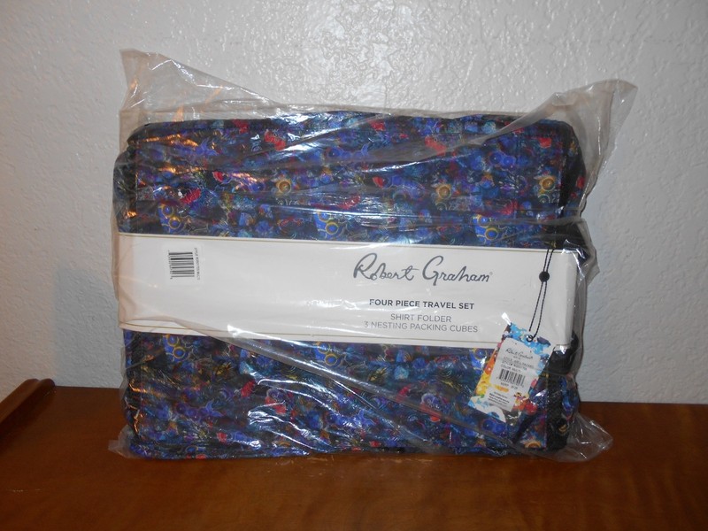 Robert Graham Shirt Folder 3 Nesting Packing Cubes Travel Set 4 Pieces