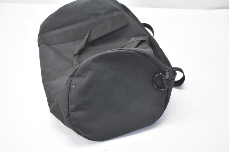 Black Duffel Bag Carry Storage Pack Round w Shoulder Strap & 2 Handles gallery