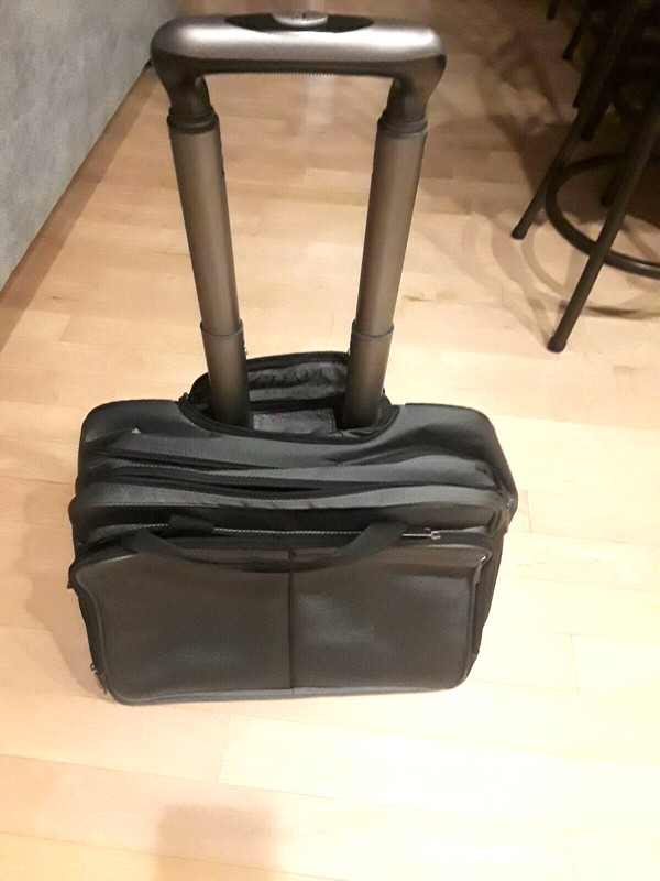 Great Condition Chaps Rolling/Traveling Laptop Bag Carry On Luggage-Grey/Black