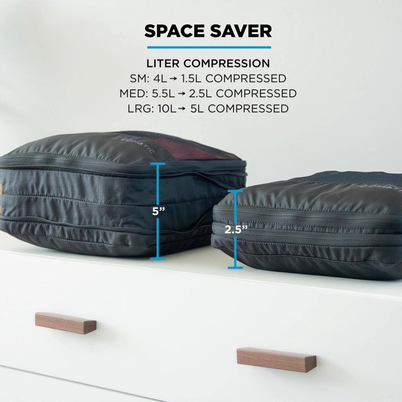 Small Compression Packing Cube Travel Luggage Organizer Carry On Suitcase Black gallery