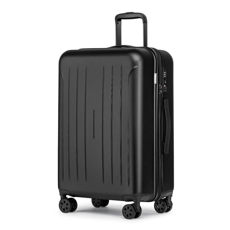 24-Inch Medium Luggage with Dual 360° Spinner Wheels Hardshell Checked TSA Ap…