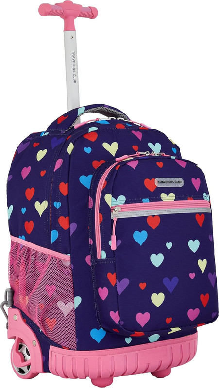 4 Piece Rolling Backpack Set with Accessories,Heart gallery