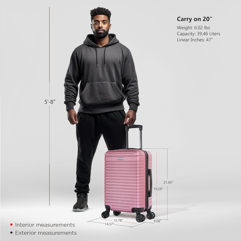 Stylish 20-Inch Hardside Suitcase with 4 Spinner Wheels & Water-Resistant Shell gallery