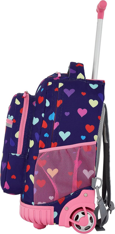 4 Piece Rolling Backpack Set with Accessories,Heart gallery