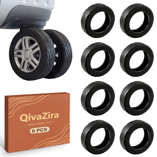 8 Pcs Silicone Luggage Wheel Covers Suitcase Wheel Protectors for Carry On