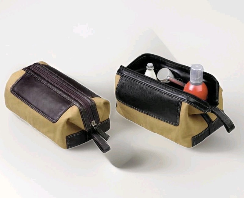Men’s Leather & Canvas Travel Bag – Style 6461 – WINN International NEW