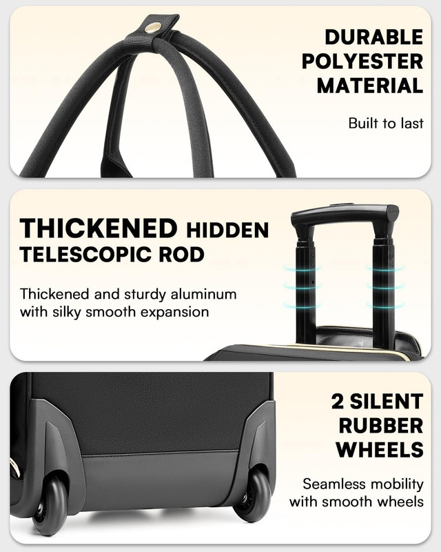 Rolling Backpack for Women, Travel Rolling Laptop Backpack with Wheels, Vertical gallery