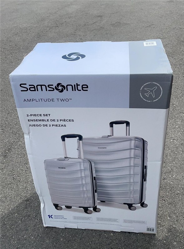 Samsonite Amplitude 2-Piece Hardside Luggage Set -Silver/Blue （20"+27"）