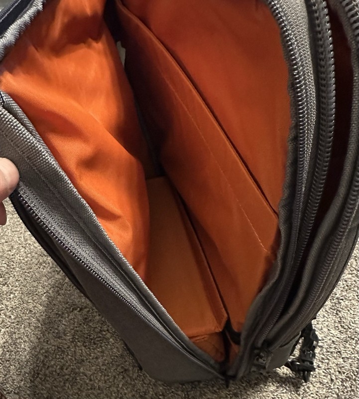 EBags Gray Laptop Backpack Soft Case Travel Business Bag Orange Lining gallery