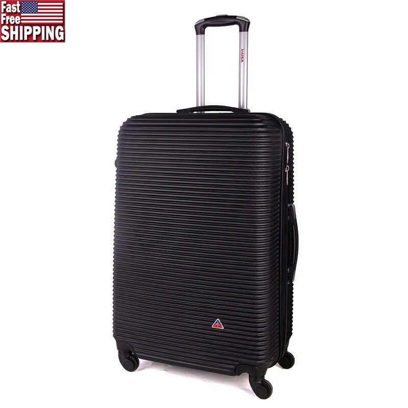 24 In Lightweight Hardside Luggage Spinner Wheels Travel Bag W/ Trolley Handle