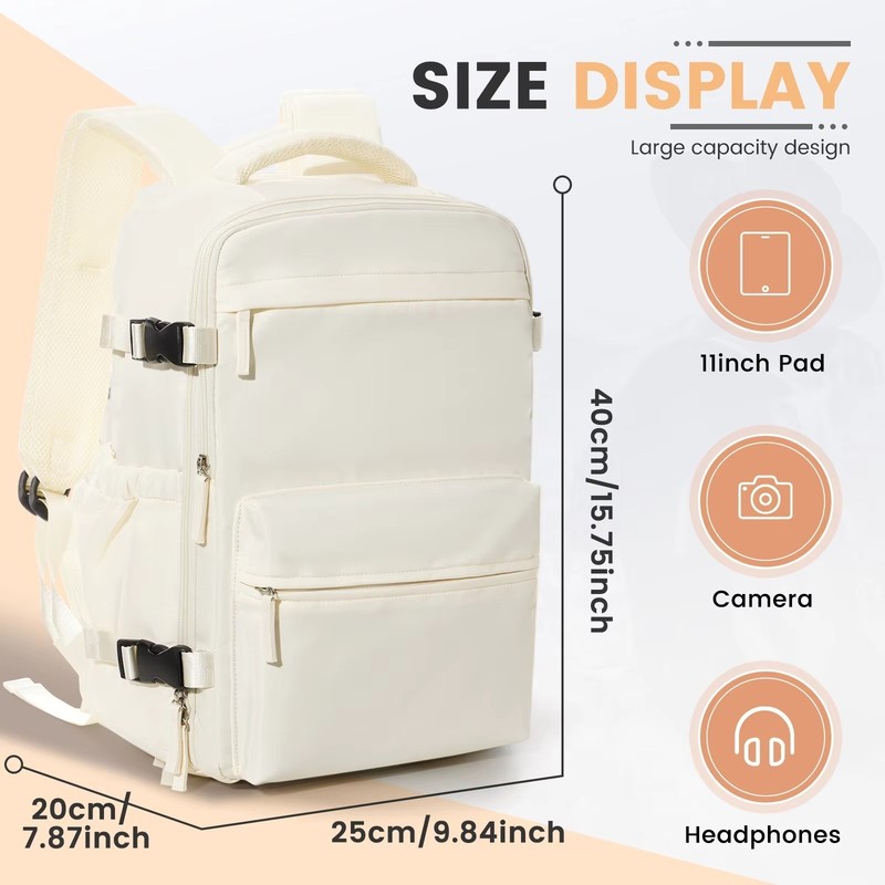 Vacuum Compression Backpack Cabin Bag 40x20x25cm / 15.7x8x9.8" Expandable Laptop gallery
