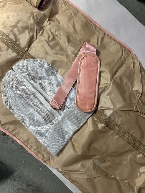 Carry On Garment Bag, Large Polyester Faux Leather Duffle Pink Bag Waterproof gallery