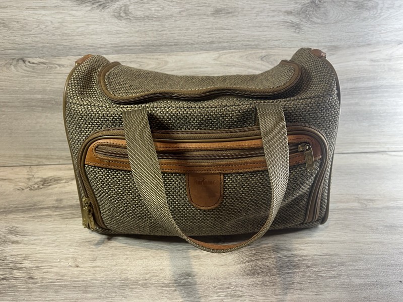 VTG Hartmann Tweed Carry-On Duffle Bag Travel Weekender Luggage Leather