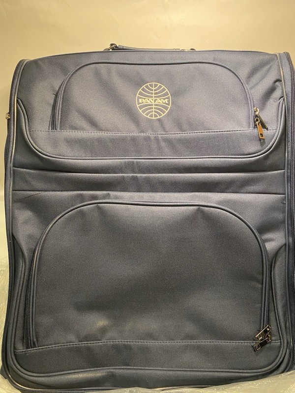 NOS PAN AM First Class Airlines Rolling Suitcase Carry All Luggage OG Plastic gallery