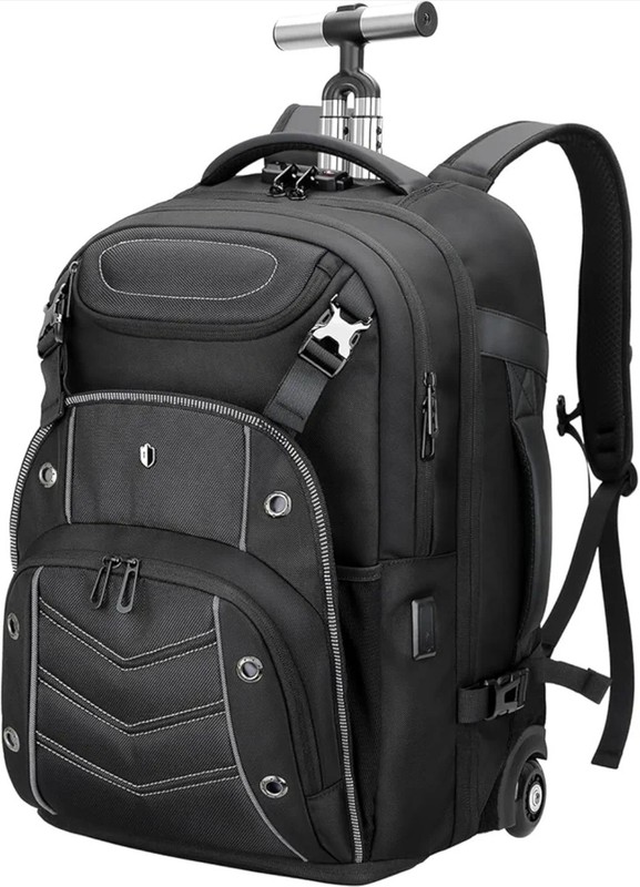 Swicky Ricooi 2-in-1 Large Rolling Backpack 50L Charging Port TSA Lock Carry On