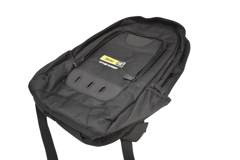 Branded Black 15″ Backpack Laptop Compartment Water Bottle Pocket Mens Polyester