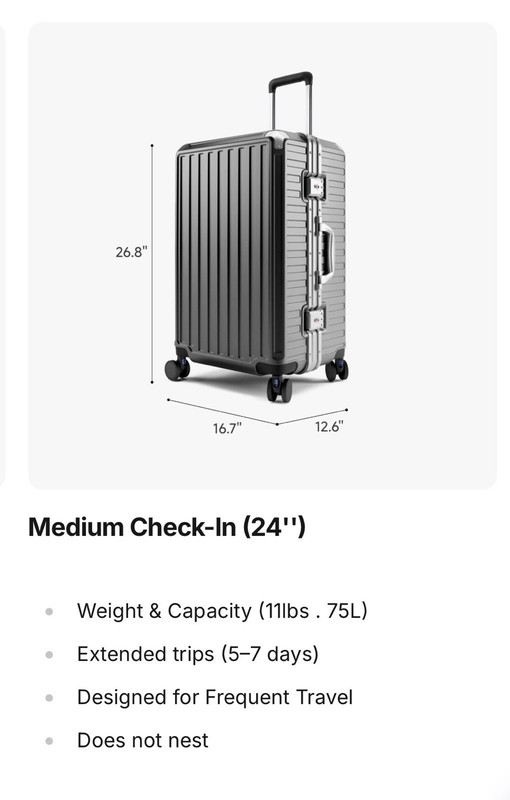 luggex Hard Shell Size In Photos No Zipper Suitcase - Color Options gallery
