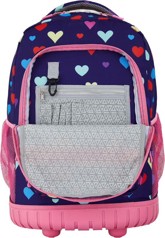 4 Piece Rolling Backpack Set with Accessories,Heart gallery