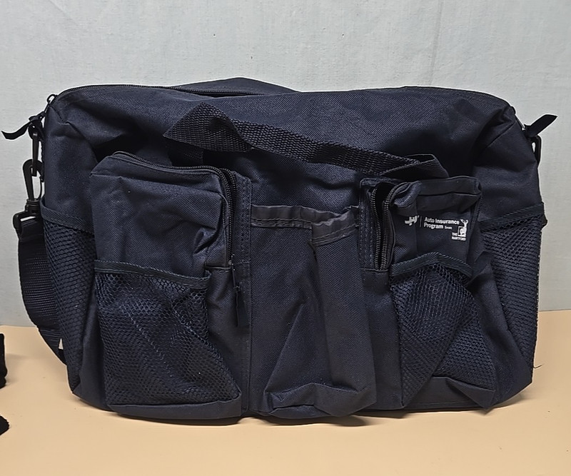 Weekender Duffel Bag with Shoulder Strap Mesh Front & Side Pockets Navy AARP