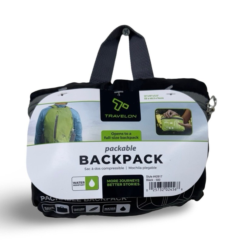 TRAVELON Packable Backpack - Black gallery