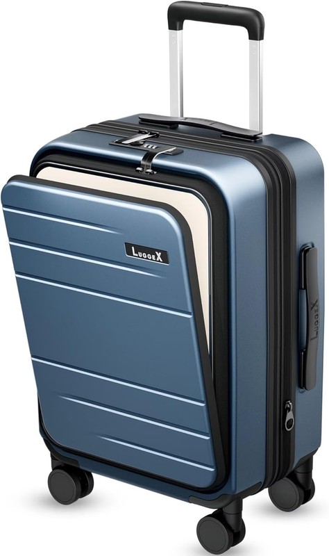 20 Inch Carry On Luggage Expandable Polycarbonate Suitcase with Front Pocket