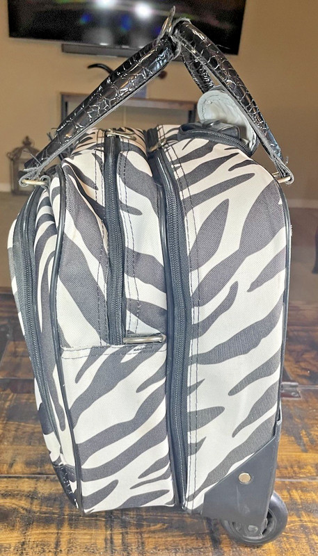 Protege Collection Rolling Computer Bag Carry On Expandable Zebra Print Travel gallery