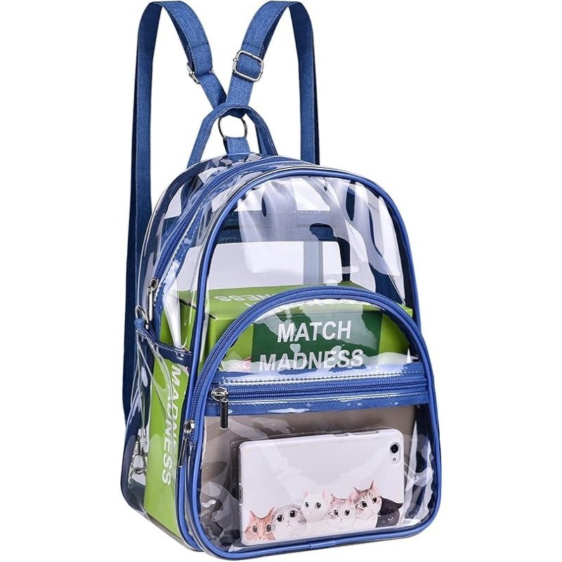 Clear Backpack Stadium Approved 10×8″ Heavy Duty for Concerts Sports Travel Mini