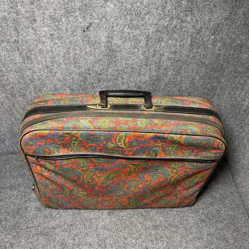 Vintage 1960’s Paisley Pattern (3 Piece) Set Travel Luggage Boho Hippie - Japan gallery