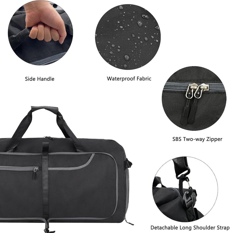 115L Extra Large Foldable Duffle Bag Waterproof Travel Bag with Wet Pocket gallery