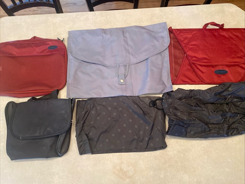 LOT OF 6 Samsonite Mini Hanging Toiletry Packing Shoe Laundry Organizer Travel