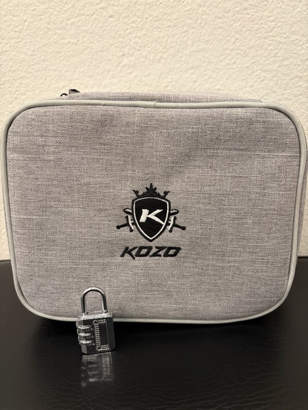 Kozo Smell Proof Case With Lock And Multiple Pockets. Zip Up Secure Odor Proof