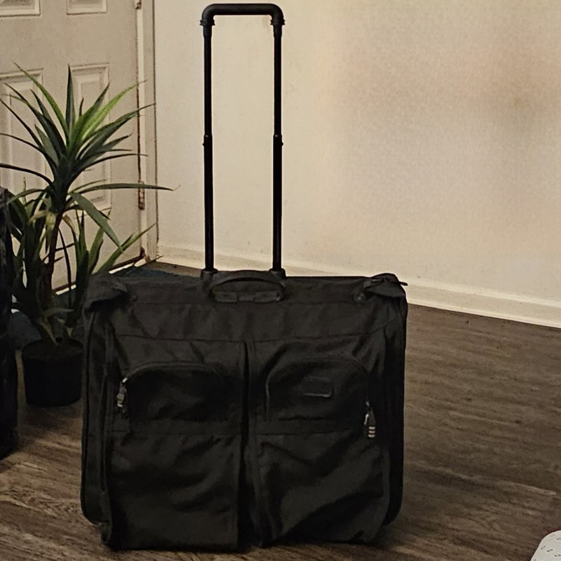 TUMI Black Ballistic Nylon Wheeled Rolling Garment Bag Luggage 2231D3 + Xtra