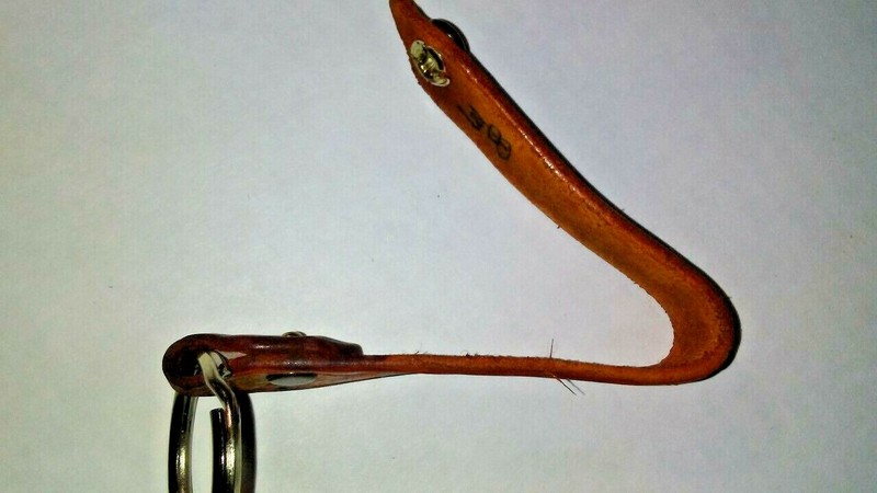 Key Ring ~ BLACK - All Leather - Snap On ~ Snap Off - no pattern gallery