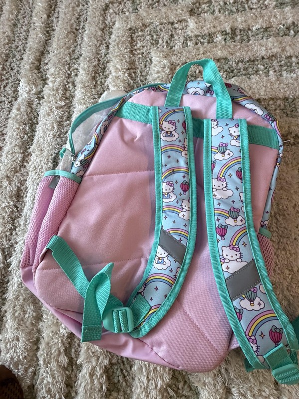 Sanrio Hello Kitty 16" Backpack Multicolor Sequin Rainbow Clouds Girls School gallery