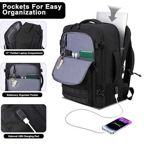 TSA Approved Carry On Backpack, Extra Large Tactical Travel Backpack for Men, gallery