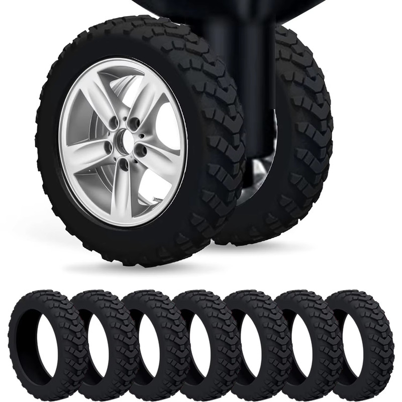 8 Pack Silicone Wheels Protector For Luggage