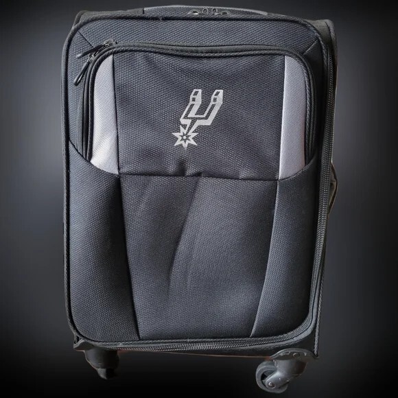 NBA San Antonio Spurs Logo Branded Soft-Sided Carry-on Rolling Bag Luggage