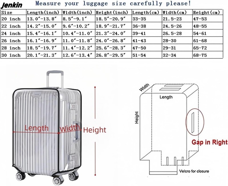 Luggage Protector Suitcase Cover PVC Waterproof Travel Suitcase Fits Most 20" to gallery