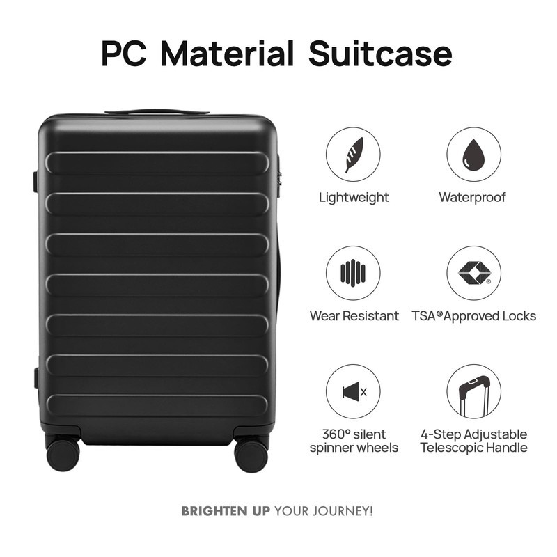 Medium Checked Luggage 26 Inch, Checking In Luggage with Smooth Spinner Wheel... gallery